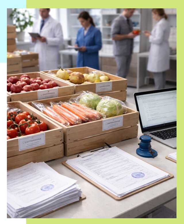 Сертификация овощей и фруктов в Петрозаводске от 8628 р. | Алешин-Птр